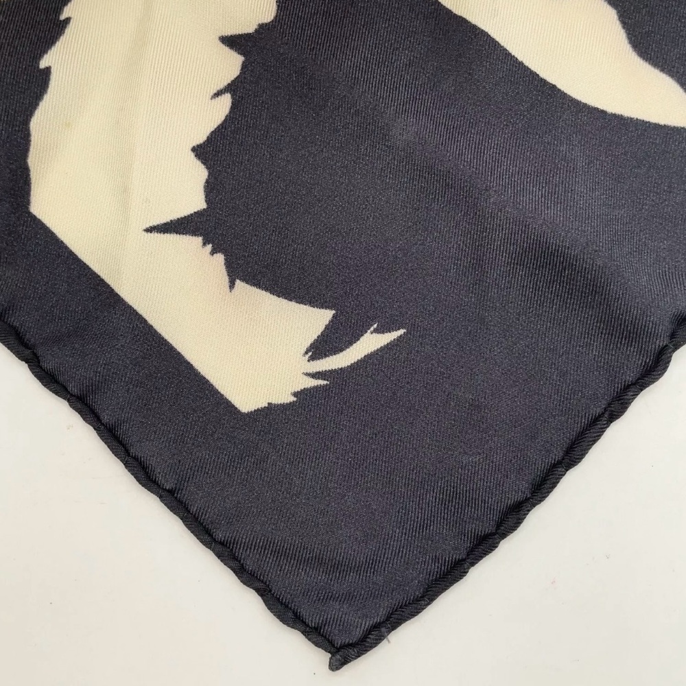 Authentic Celine Black and White Belt Pattern Silk Scarf - Picture 10 of 16